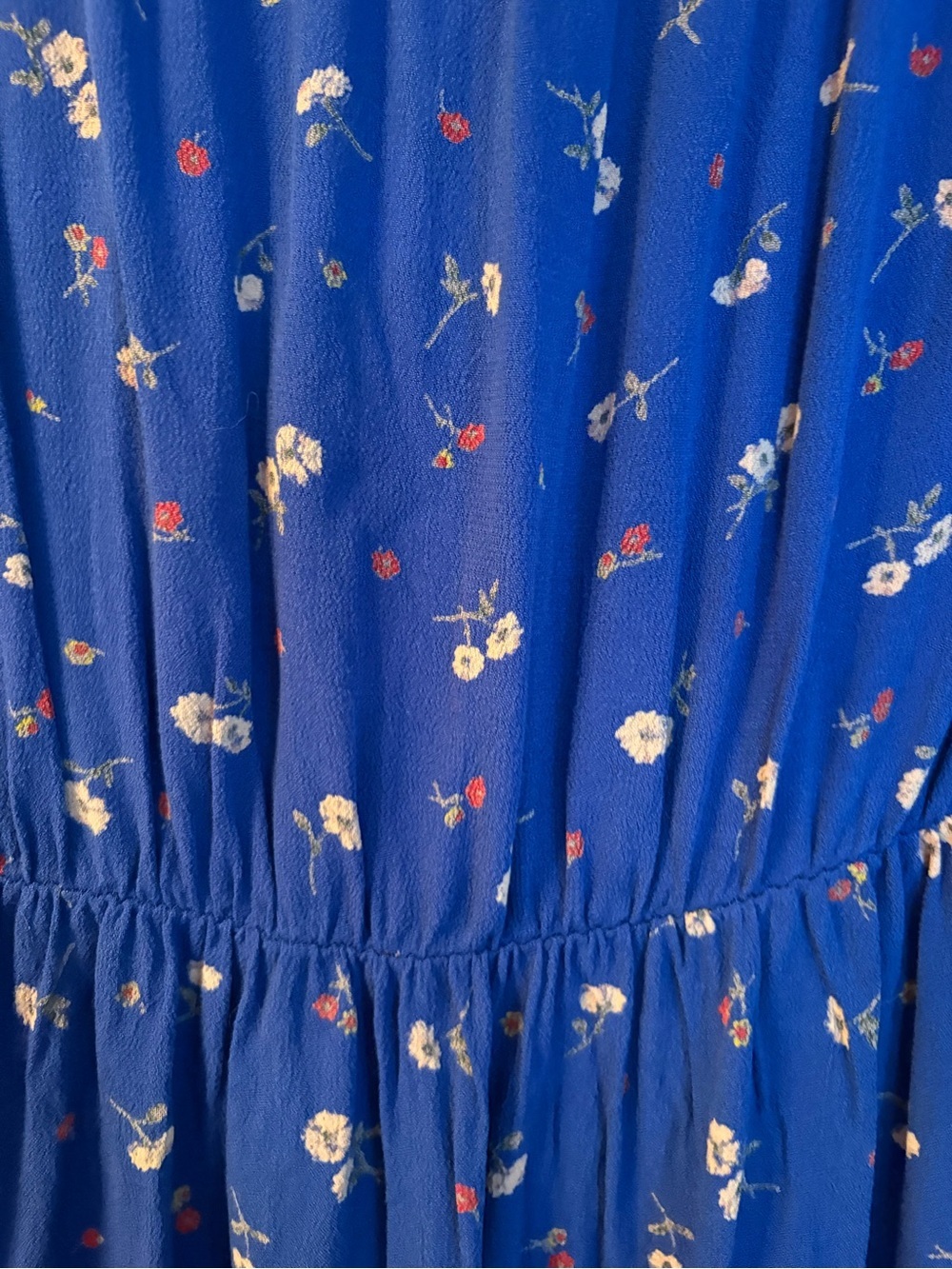 American Eagle Floral V-Neck Mini Dress - Royal Blue Ditsy Print - Picture 9 of 11